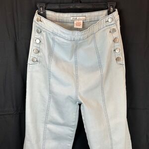 A. Calin Flying Tomato Light Wash Sailor Flare Jeans High Rise Button AP1443 L‎